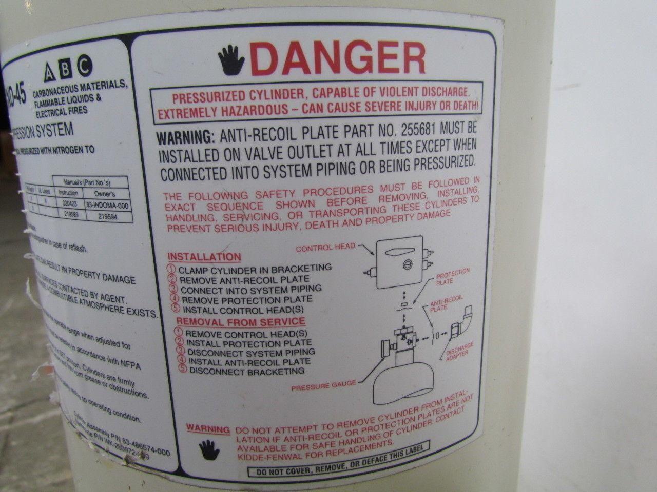 Kidde IND-45 ABC Fire Extinguisher Tank w/Actuator