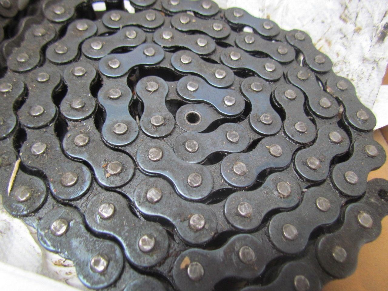 Acme&REX 12B-2 Roller chain double strand riveted lot of 2 appx.32"&64" long