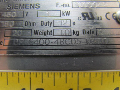 Siemens 6SE6400-4BC05-0AA0 Micromaster 4 braking resistor 450V