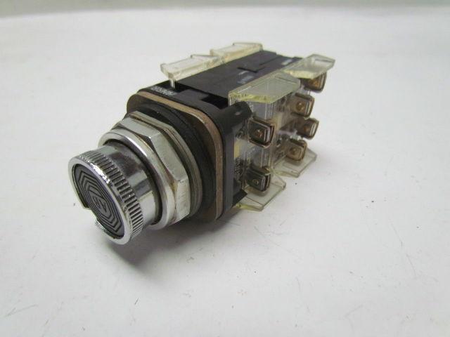 Allen Bradley 800T-KD1-VD2-VD3-VD4-XA2 30mm Cam Selector PB w/ 4 Contacts Black