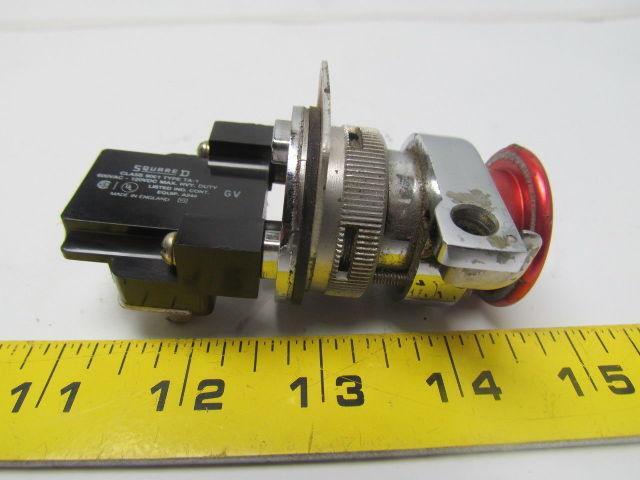 Square D Class 9001 type T metal mushroom head operator pushbutton 30mm