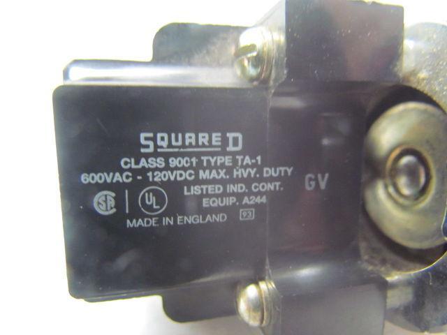 Square D Class 9001 type T metal mushroom head operator pushbutton 30mm