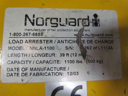 Norguard NNLA-1100 Load arrester 1100 Lb 39 Ft Cable Length arrestor