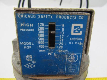 Chicago Safety Products HGP Gas Reset Pressure switch