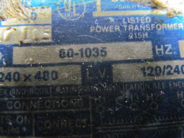 Dongan 80-1035 Control Transformer Single Phase 240x480V 1KVA