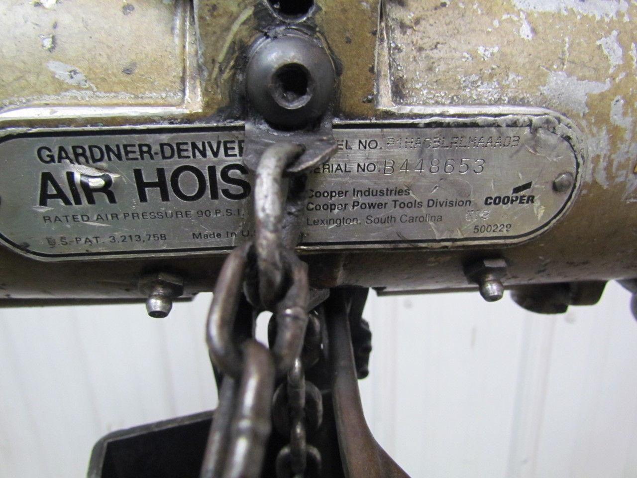 Gardner Denver Cooper 300LB Air Pneumatic Chain Hoist 14'6"Lift Axial Piston