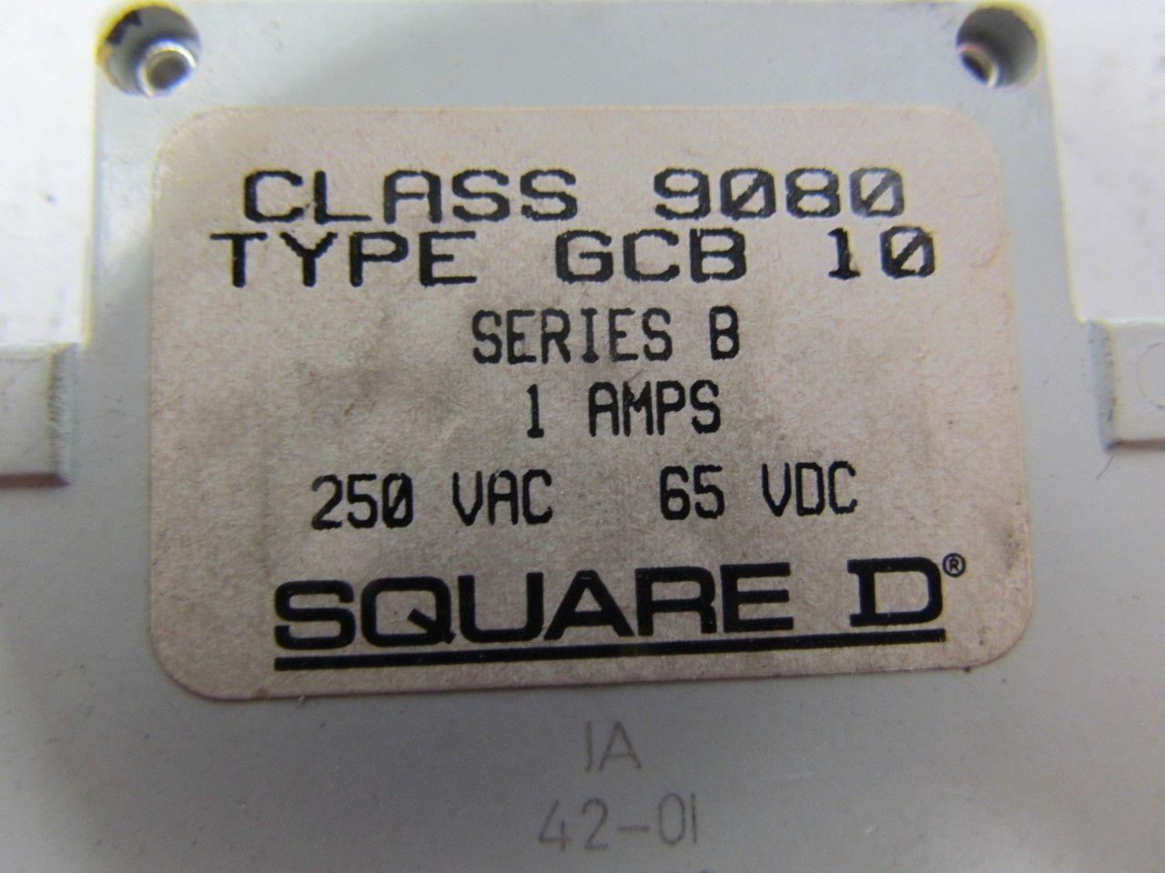 Square D GCB 10 Ser.B Thermal magnetic circuit breaker 1A 250VAC 65VDC Lot of 8