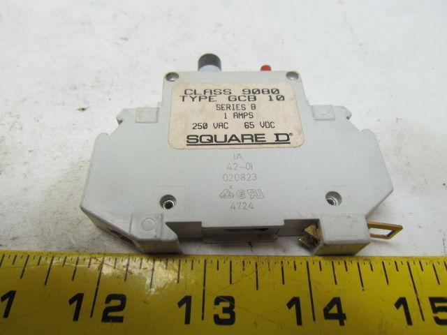 Square D GCB 10 Ser.B Thermal magnetic circuit breaker 1A 250VAC 65VDC Lot of 8