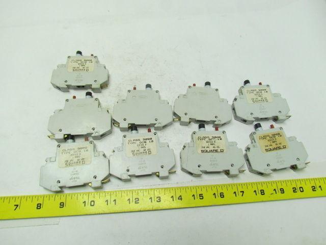 Square D GCB 10 Ser.B Thermal magnetic circuit breaker 1A 250VAC 65VDC Lot of 8