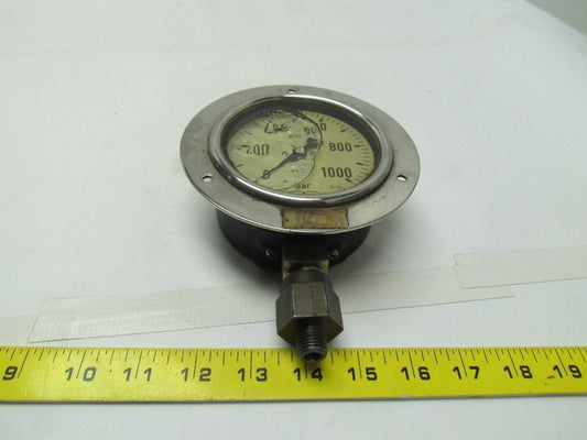 VDO OTA 3-1/2"face panel mount 0-1000bar gauge oil filled bottom connect 1/4"npt
