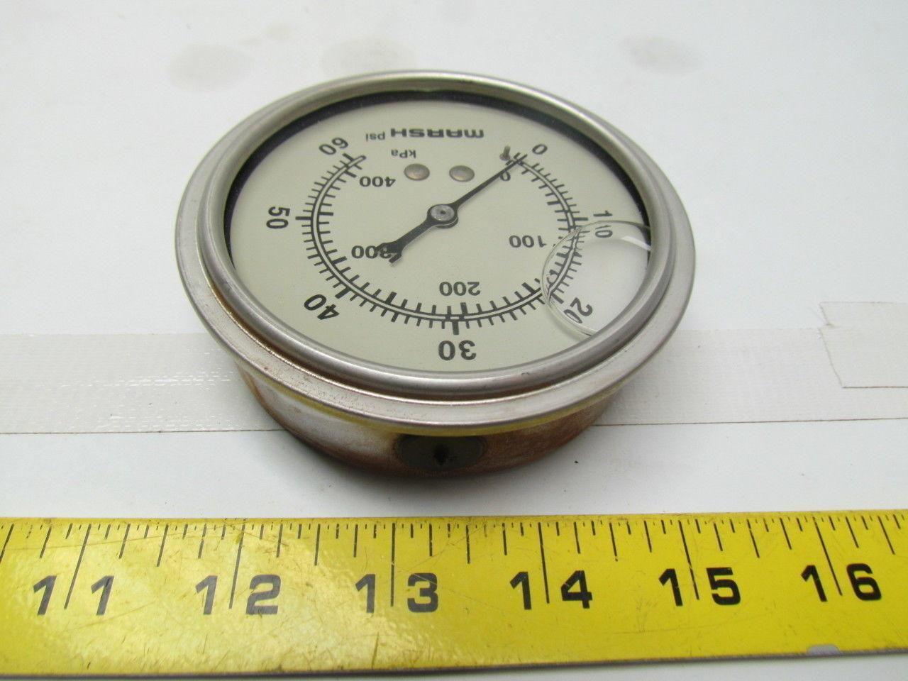 Marsh X32632P 100MM severe service filled 60PSI 400kPa NIB 1/4NPT gauge