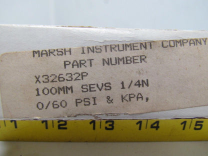 Marsh X32632P 100MM severe service filled 60PSI 400kPa NIB 1/4NPT gauge