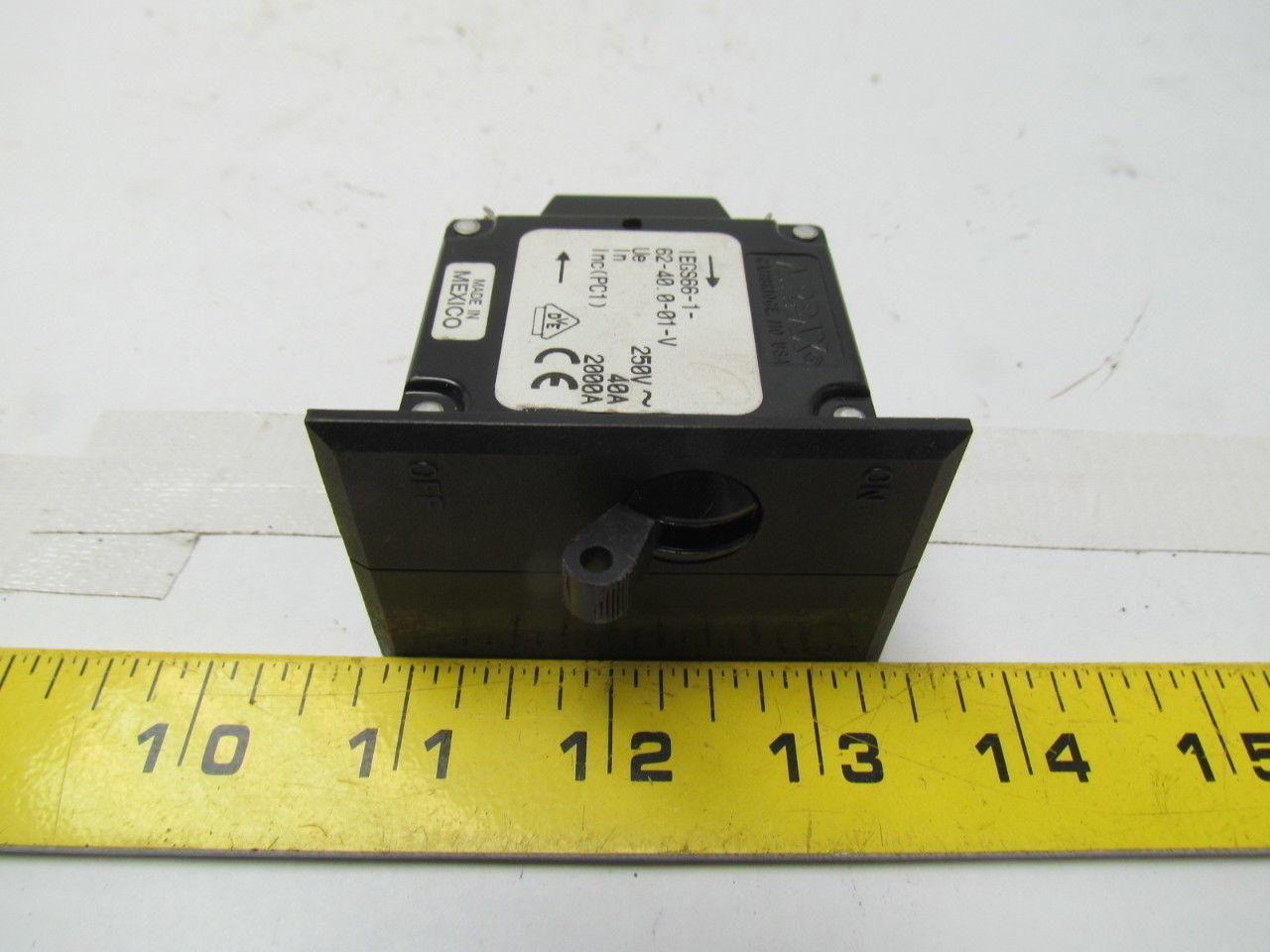 Airpax IEGS66-1-62-40.0-01V Circuit Breaker 240V FL Amp 40 50/60Hz Delay 62