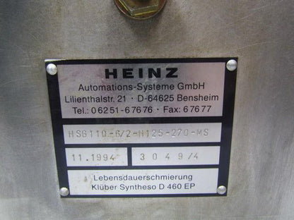 Heinz HSG110-6/2-h125-270-MS Globoidal cam indexer index angle 270