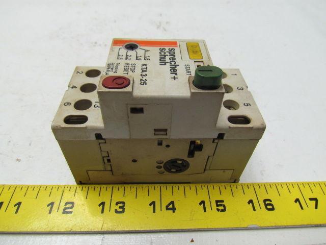 Sprecher & Schuh KTA3-25 Manual Motor Starter1.6-2.5A Tripp 3 pole