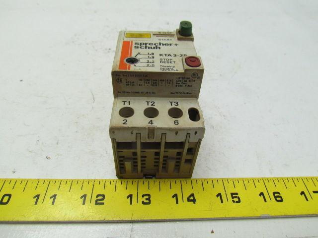 Sprecher & Schuh KTA3-25 Manual Motor Starter1.6-2.5A Tripp 3 pole