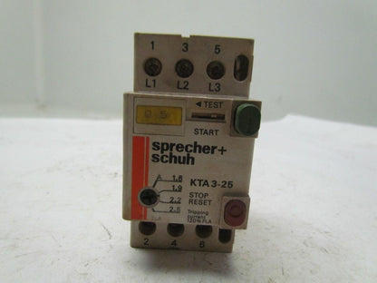 Sprecher & Schuh KTA3-25 Manual Motor Starter1.6-2.5A Tripp 3 pole