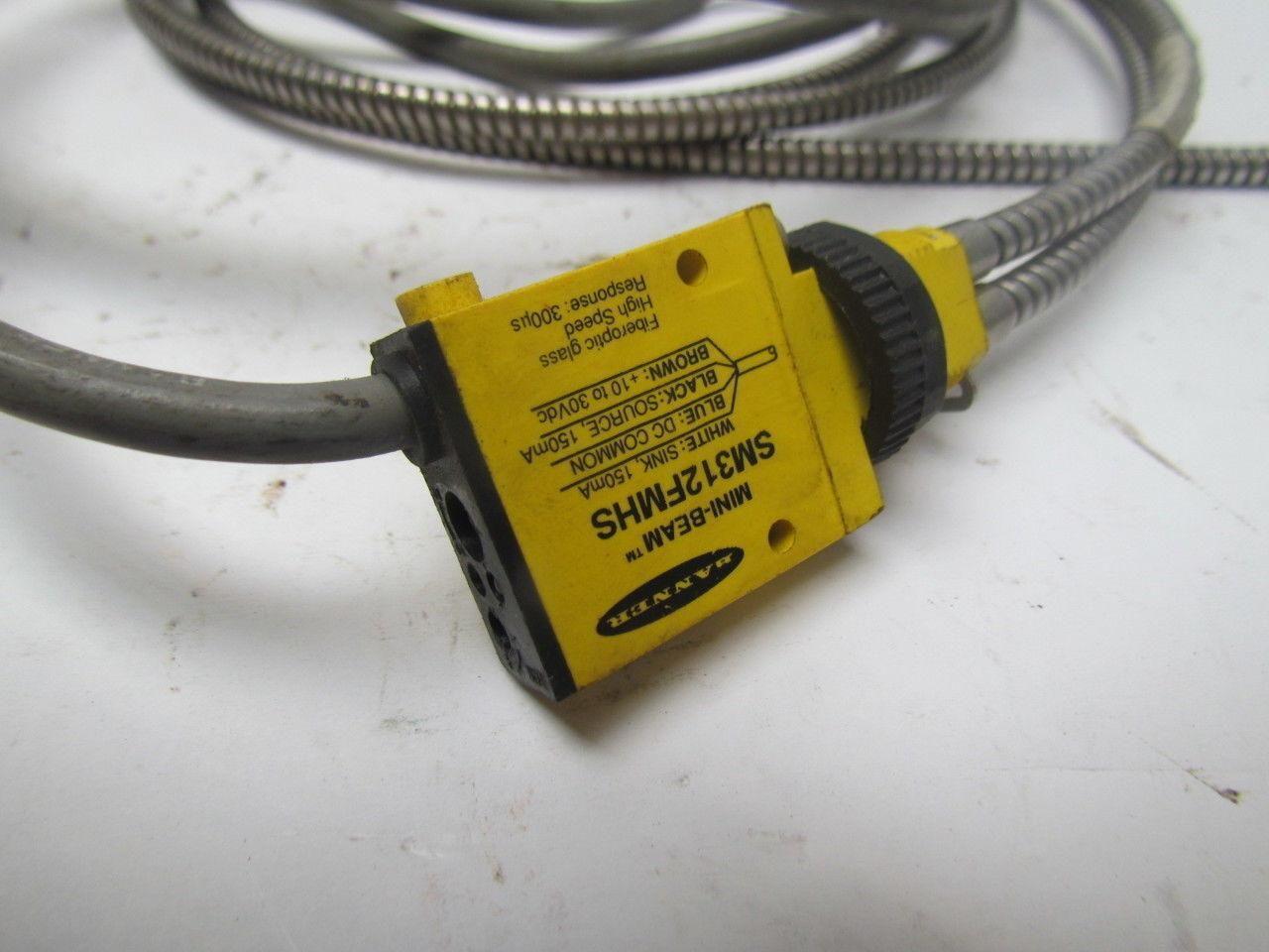 Banner SM312FMHS Mini-Beam Sensor W/BTZ6SH900 Fiber Optic Cable