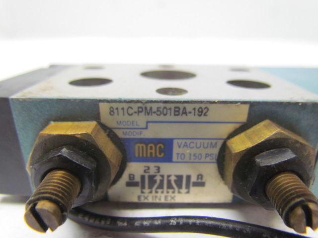 MAC 811C-PM-501BA-192 Pneumatic valve w/PME-501BAAA Solenoid 24DC