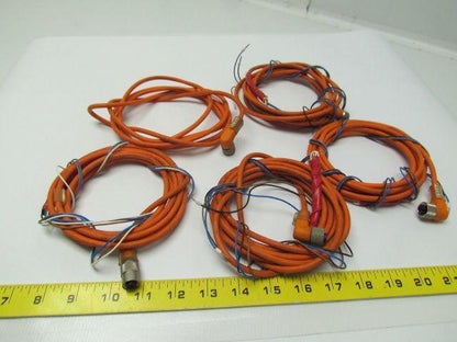 Lumberg Automation RKT4-21/5M Aproximately 10ft length 4pin M12 lot of5