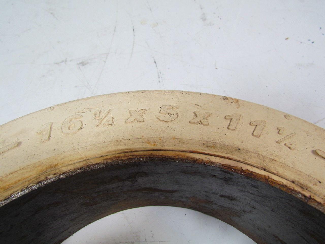 Mitl 16-1/4"x5"x11-1/4" Press on smooth nonmarking white rubber forklift tire