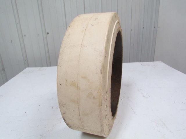 Mitl 16-1/4"x5"x11-1/4" Press on smooth nonmarking white rubber forklift tire