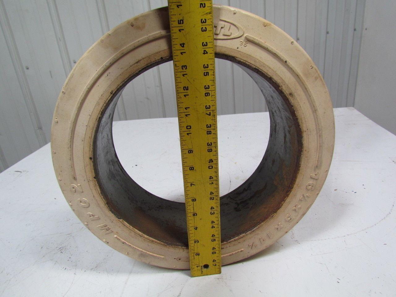 Mitl 16-1/4"x5"x11-1/4" Press on smooth nonmarking white rubber forklift tire