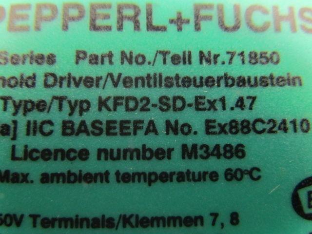 Pepperl Fuchs KFD2-SD-eX1.47 24VDC solenoid driver w/removable terminals new