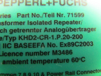 Pepperl Fuchs KHD2-CR-1.P.20-200 Transformer isolated repeater