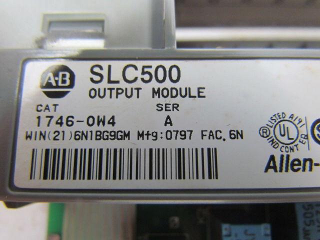 Allen Bradley SLC500 1746-0W4 Ser.A 4 channel relay output module