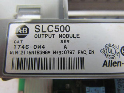 Allen Bradley SLC500 1746-0W4 Ser.A 4 channel relay output module