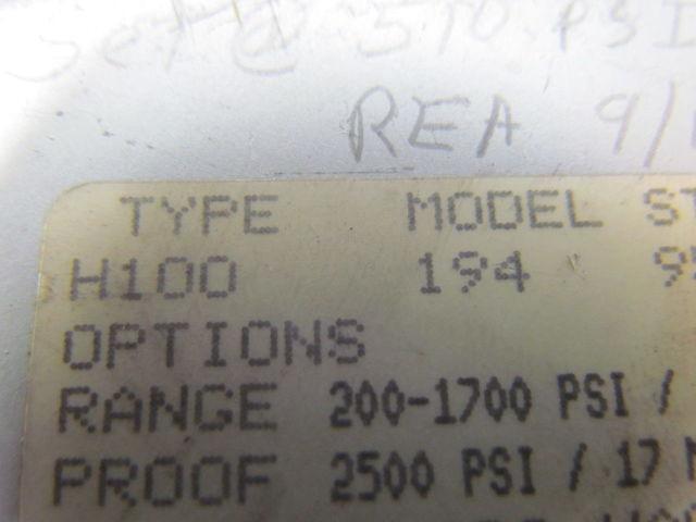 United Electric H100-194 Pneumatic pressure switch 200-1700psi range