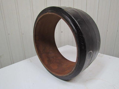 Cushothane 22"x10"x17-3/4" smooth black press on forklift tire wheel