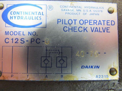 Continental HYDR C12S-PC-G 40-76 Pilot operated check valve