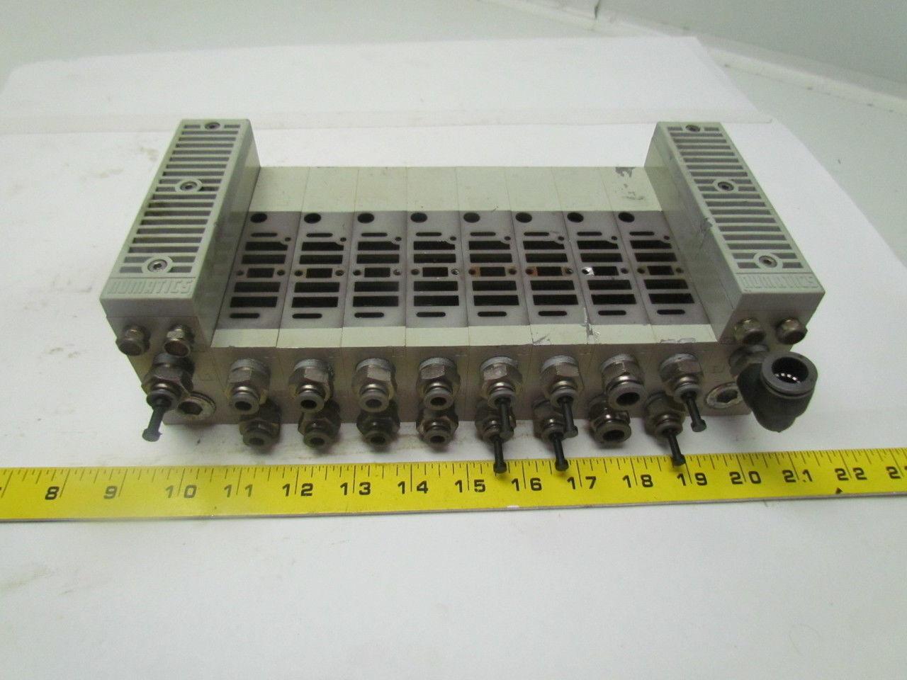 Numatics 006-195D Double Z Board manifold w/end blocks 8 boards