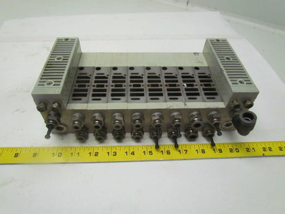 Numatics 006-195D Double Z Board manifold w/end blocks 8 boards