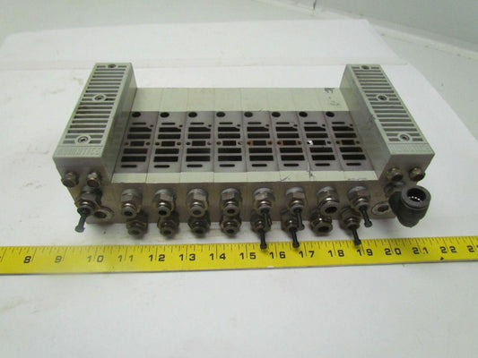 Numatics 006-195D Double Z Board manifold w/end blocks 8 boards