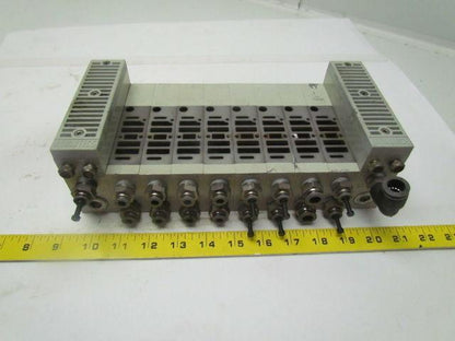 Numatics 006-195D Double Z Board manifold w/end blocks 8 boards