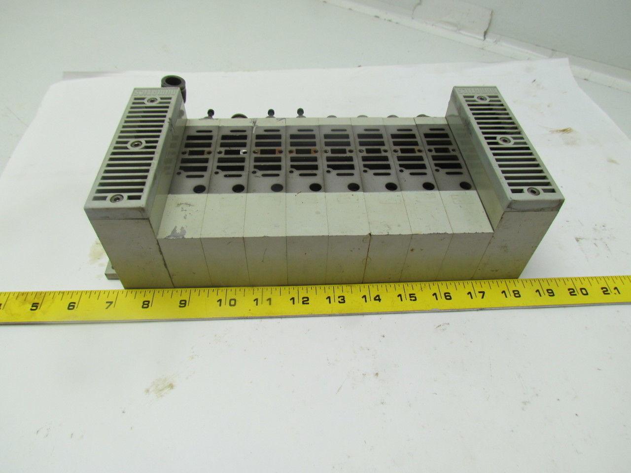 Numatics 006-195D Double Z Board manifold w/end blocks 8 boards