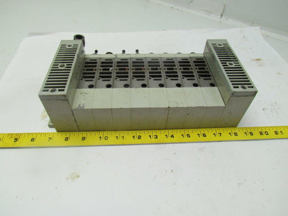 Numatics 006-195D Double Z Board manifold w/end blocks 8 boards