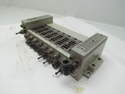 Numatics 006-195D Double Z Board manifold w/end blocks 8 boards