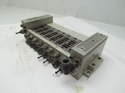 Numatics 006-195D Double Z Board manifold w/end blocks 8 boards