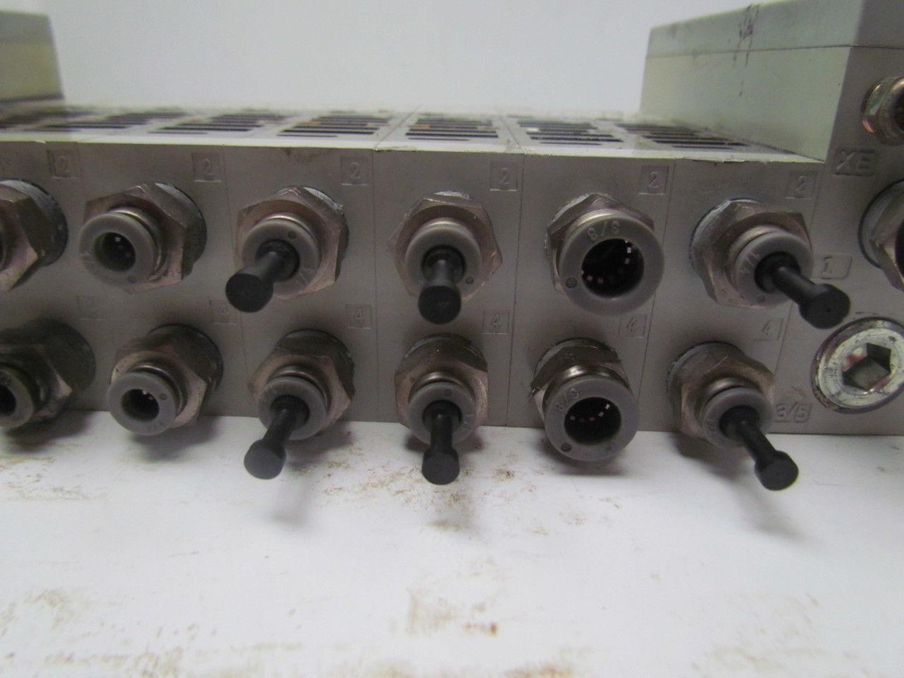 Numatics 006-195D Double Z Board manifold w/end blocks 8 boards