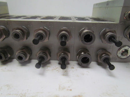 Numatics 006-195D Double Z Board manifold w/end blocks 8 boards