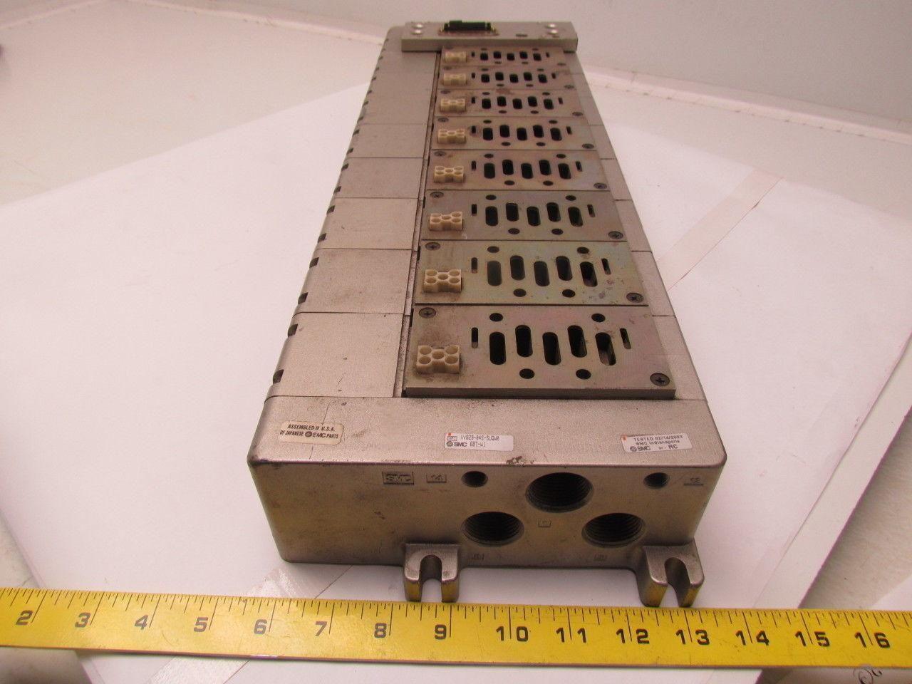 SMC VV829-04S-SUQW06BT-W1 Pneumatic valve manifold block 3/4"NPT ports 8 station