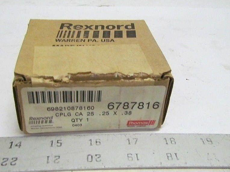 Rexnord Thomas CA 25 Flexible Shaft Encoder Coupling 1/4" -3/8" Bore 1-7/16" OAL