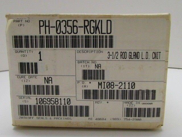 Zatkoff Seals & Packing PH-0356-RGKLD 3 1/2 Light Duty Rod Gland Kit NIB