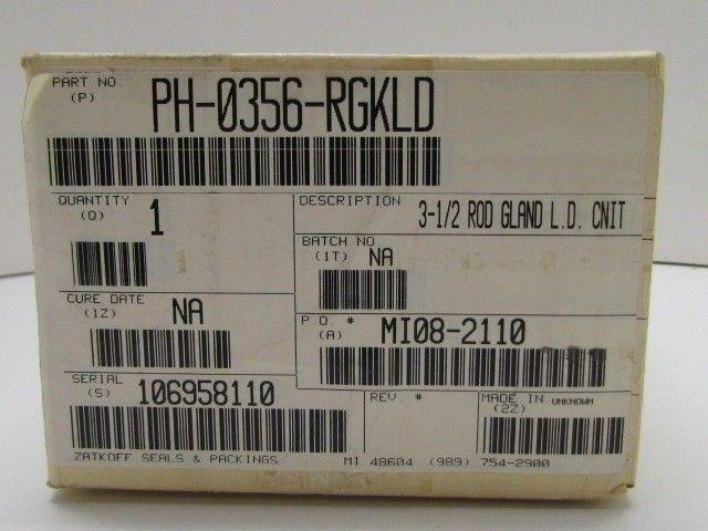 Zatkoff Seals & Packing PH-0356-RGKLD 3 1/2 Light Duty Rod Gland Kit NIB