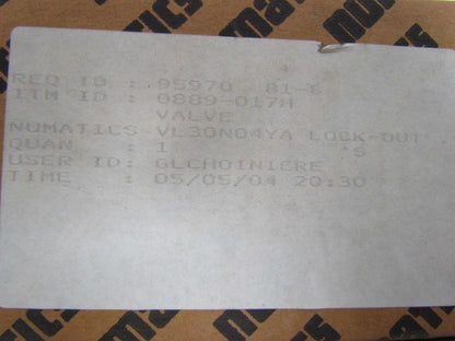 Numatics VL30N04AY 1/2" NPT Manual Lockout Valve NIB