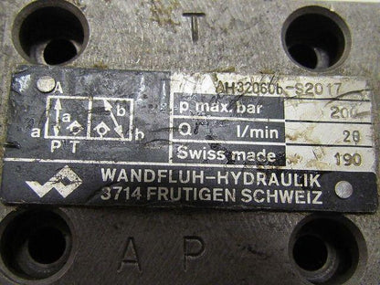 Wundfluh-Hydraulik AH32060L-52017 Hydraulic Valve Hand Lever